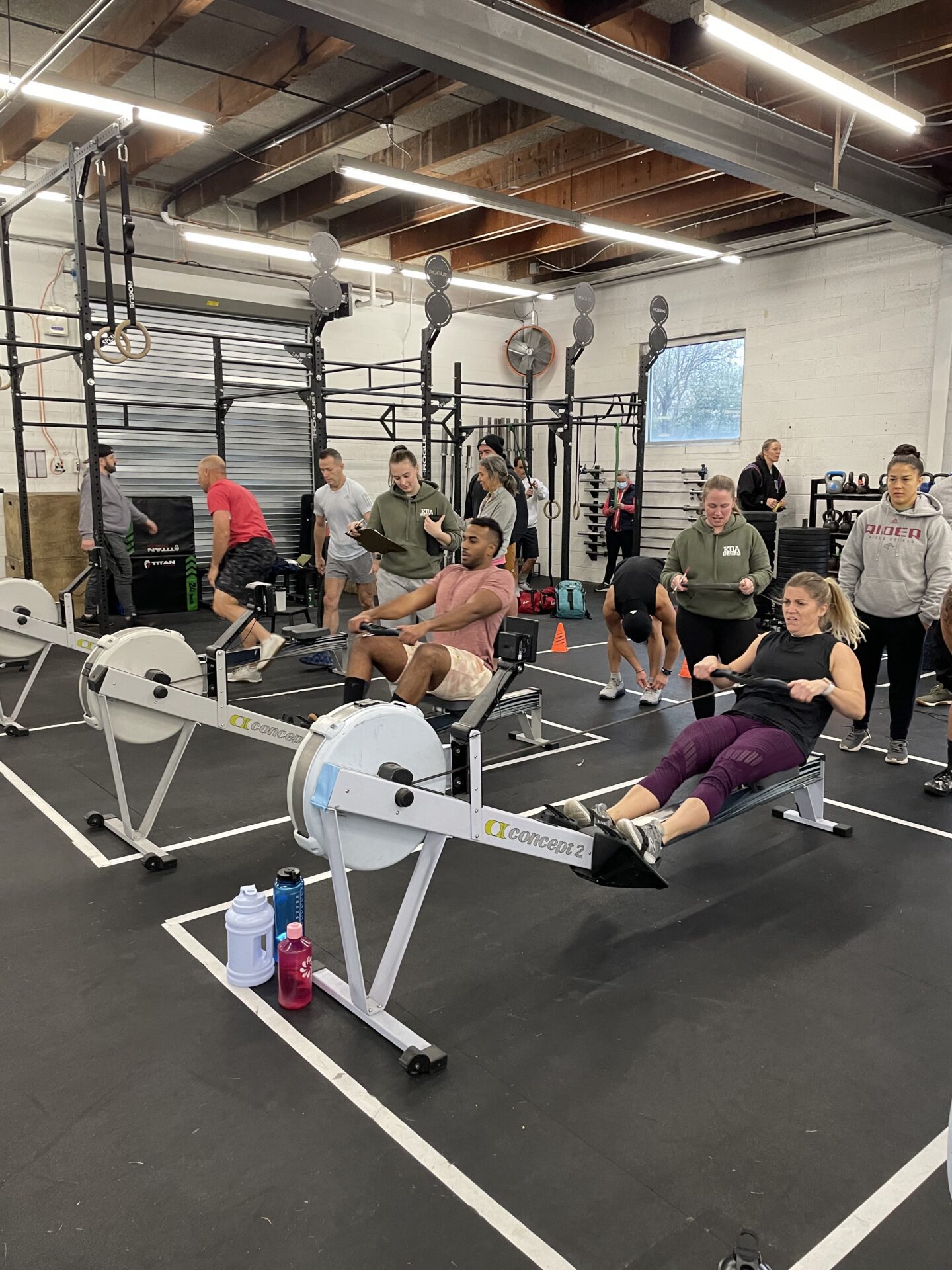 set of mid-ages people working out in gym